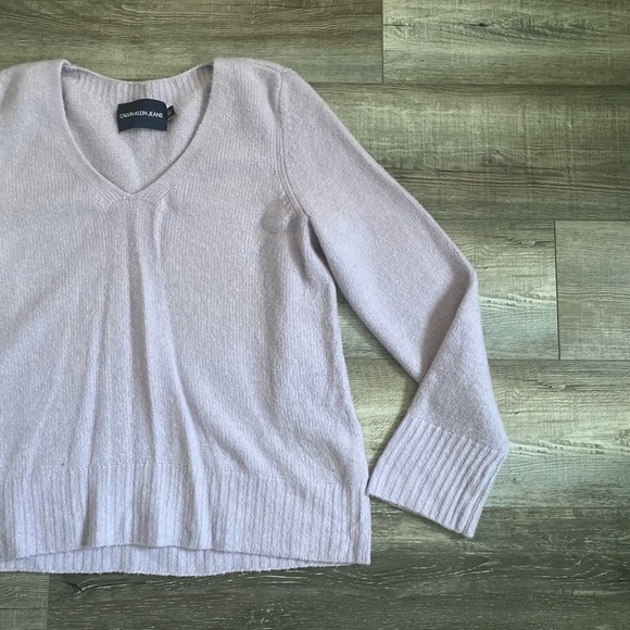 Calvin Klein Purple Ribbed Knit Wool Blend Chunky - Picture 2 of 8